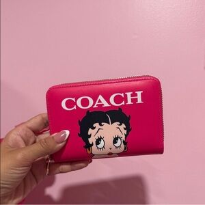 Coach Hot Pink Betty Boop Zip Wallet